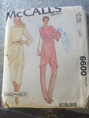 Vintage McCall's  Pattern, Tunic. Pant and Skirt. Size Small